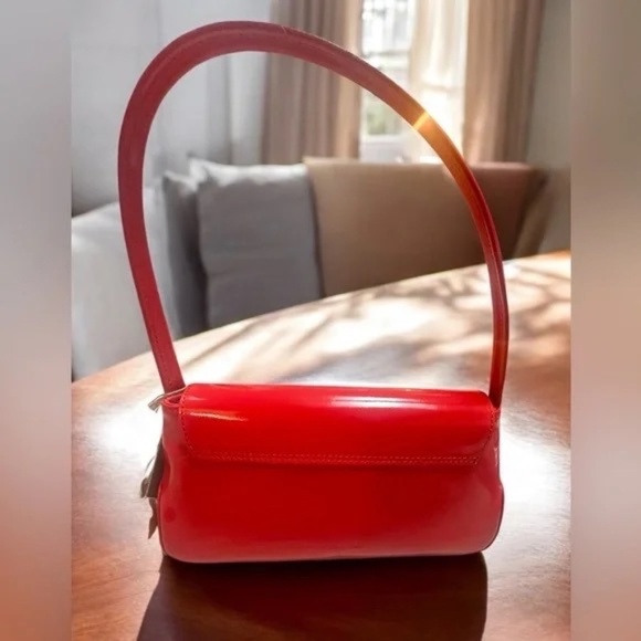 Pratesi Firenze Red Patent Leather Satchel Bag Purse Made In Italy New - Picture 6 of 9